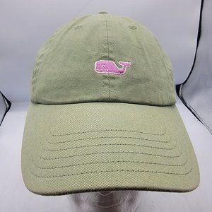 Vineyard Vines Hat Baseball Strapback Cap Green Pink Adult Whale Logo